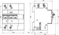 Proudový chránič s jističem KZS-4M 2p B B6/0.03 30mA ETI 002174511