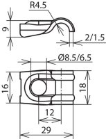 Příložka k zašroubování do zdi - DEHNQUICK nerez pro prům. 6-10mm, B 6,5mm