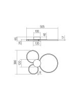 Nástěnné a stroní svítidlo ATOM AP/PL LED 20W 3000K L500 BK/BRASS REDO 01-3105