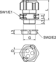 Kabelová vývodka V-TEC TB32 3x11