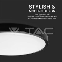 36W LED Dome Light Round Black Frame 300 V-TAC SKU76391