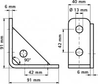 BIS Strut Spojka 90° HD BUP 91x91x6