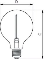 LED žárovka PHILIPS classic 11W G93 E27 smoky ND RF