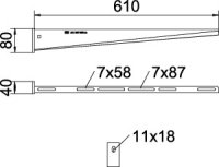 Nástěnný výložník OBO AW 15 61 A4 B610mm Nerez