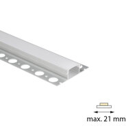 Hliníkový profil pro sádrokarton AX, 62x14mm, mléčný difuz., 2m