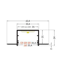 AL profil FKU78-05 pro LED, bez plexi, 2m, elox FK TECHNICS 4739570