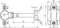 HVI-Ex P85 holder NIRO pro vodič D 27mm L85mm s objímkou pro trubku 50-300mm