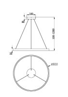 Závěsné svítidlo Rim 3000K 51W MOD058PL-L42B3K MAYTONI