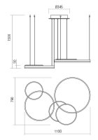 Závěsné svítidlo SIGUA SU LED RD 114W 3000K SWH REDO 01-2608