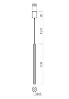 Závěsné svítidlo NIKOS SU LED H500 8W 3000K SWH  REDO 01-3856