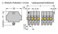 2vodičová svorkovnicese západkami šedá 0,08-1,5mm2 3pól.