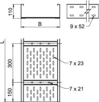 OBO WKSG 120 FS Kabelový žlab pro velká rozpětí 110x200x6000 Ocel