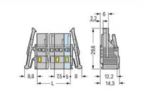 Pružinová svorka CAGE CLAMP 2,5mm2 šedá 12pól. WAGO 231-212/037-000