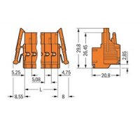 Pružinová svorka Push-in CAGE CLAMP 2,5mm2 oranžová 2pól. WAGO 231-2302/037-000