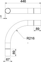 OBO SBN63 FT Trubkový oblouk 90° bez závitu o63mm Ocel žár.zinek