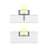 Přisazený hliníkový profil PG2 16x8mm bez difuzoru černý 1m