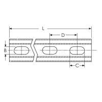 CADDY ozubený profil, 2x21x41mm, matriál 2,5mm, délka 3m, zinkovaný