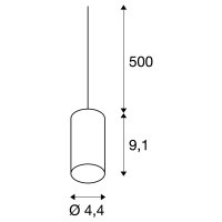 FITU závěsné svítidlo A60 kulaté černé kabel 5 m bez koncovky max. 60 W