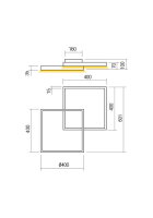 Stropní svítidlo FEBE PL LED SQ 62W 3000K D2*400*400 SWH REDO 01-2857