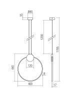 Závěsné svítidlo ATOM SU LED 11W 3000K BK/BRASS REDO 01-3106