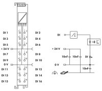 16kanálový binární vstup DC 24V 3 ms tmavě šedá WAGO 750-1405/040-000