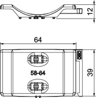 OBO 2058UW 64 LGR Podélná opěrka univerzální 58-64mm světle šedá Polypropylén PP