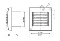 Maico 0084.0019 ECA 120 24V nástěnný axiální ventilátor DN 120