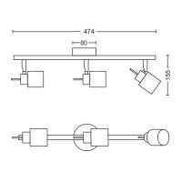 Meranti bar/tube bílá 3x35W 230V PHILIPS 871951446533600