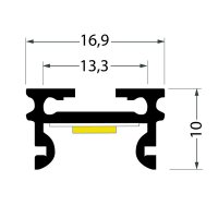 AL profil FKUMAG pro LED bez plexi, 2m, elox FK TECHNICS 4738203