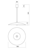 Závěsné svítidlo LARS SU LED 14W+10W 3000K D600 WH REDO 01-3018