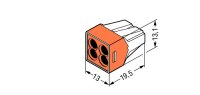 Spojovací krabicová svorka, 4x 0,75-2,5mm2 (CYA) WAGO 773-164