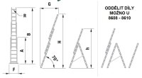 Trojdílný univerzální žebřík FORTE 3x15 příček 10,24m ALVE 8615