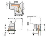 Konektor (zásuvka) úhlový CAGE CLAMP 2,5mm2 sv.šedá 2pól. WAGO 722-202/026-000