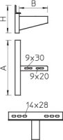 OBO AWSS 61 FT Nástěnný výložník těžká konstrukce B610mm Ocel žárově zinkováno