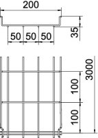 OBO GRM 35 200 A2 Mřížový žlab GRM 35x200x3000 Nerez ocel