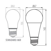 Světelný zdroj LED IQ-LED A67 N 17,5W-CW KANLUX 33748