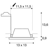 PLASTRA, vestavné svítidlo, QPAR51, hranaté, bílá sádra, max. 35 W    SLV 148071