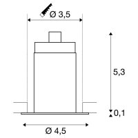 HORN MINI, stropní vestavné svítidlo, LED, 3000K, bílé, 12°    SLV 1000914