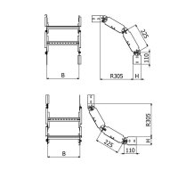 Koleno tvarovací vnitřní/vnější žebříku POLAR KTWP-1B 150/60 ''SZ''