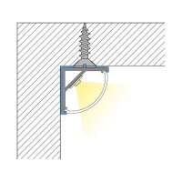 Rohový hliníkový profil RS2 16x16 mm včetně čirého difuzoru 1 m