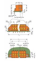 Svorka na desky plošných spojů 2,5mm2 5,08mm oranžová 11pól. 231-641/023-000