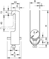 Třmenová příchytka OBO 2056W 40 A2 34-40mm Nerez ocel materiál 1.4307 A2 1.4301