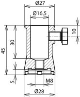 Upevňovací objímka se šroubem B 16,2mm odlitek Zn pro DEHNiso 106126