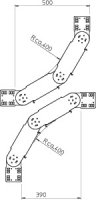 OBO RGBV 150 FT Kloubový oblouk, svislý, 110x500, Ocel, žárově zinkováno