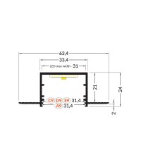 AL profil FKU78-05 pro LED, bez plexi, 2m, surový FK TECHNICS 4739572