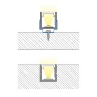 Přisazený hliníkový profil PW černý 11x11mm, včetně mléčného difuzoru, 1m