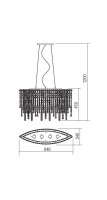 TREVI SUSP OVAL 4X50W GU10 CHROME