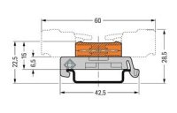 Propojovací konektor s pájecími piny na DIN 35 15pól. oranž Wago 232-545/007-000