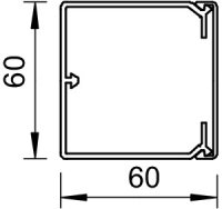 OBO WDK60060CW Nástěnný a stropní kanál s děrováním dna 60x60x2000 krémová bílá