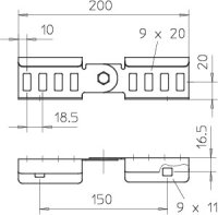 OBO LGVG 45 FT Kloubová spojka pro kabelové žebříky 49x200 Ocel žár.zinek